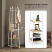 Freestanding Coat Rack Clothes Garment Stand Closet Organizer Hooks Hanger Display Shelf 