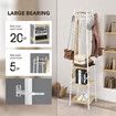 Freestanding Coat Rack Clothes Garment Stand Closet Organizer Hooks Hanger Display Shelf 