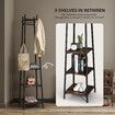 Freestanding Coat Rack Stand Clothes Garment Closet Organizer Hooks Hanger Display Shelf 