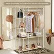 Freestanding Clothes Garment Rack Closet Organizer Shoe Storage Shelf Hanging Display Stand White