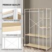 Freestanding Clothes Garment Rack Closet Organizer Shoe Storage Shelf Hanging Display Stand White