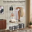 Freestanding Clothes Garment Rack Closet Organizer Shoe Storage Shelf Hanging Display Stand White