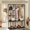 Freestanding Closet Organizer Clothes Garment Rack Shoe Storage Shelf Hanging Display Stand Black