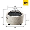 MgO Fire Pit BBQ Smoker Outdoor Fireplace Portable Patio Heater Brazier for Camping Backyard 45cm