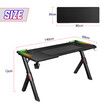 Gaming Desk Office Computer Racer Table Desktop 140CM RGB LED Carbon Fiber