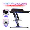 L Shaped Gaming Desk Computer Office Racer Table Desktop RGB LED Carbon Fiber 140CM