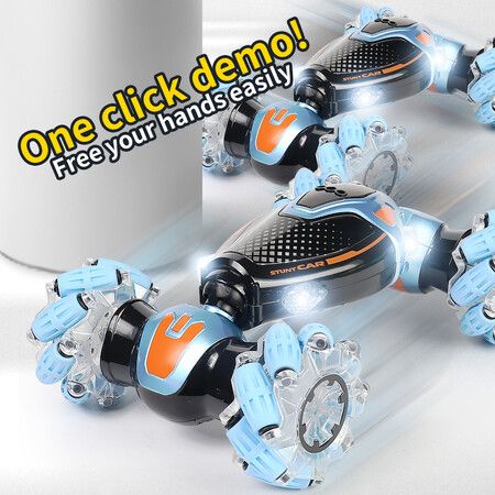 2022 Newest Remote Control Twisting Car Stunt Transforming Car Drift Off-Road Vehicle Climbing With Music And Light Color Blue And Orange
