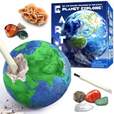 Earth Rocks and Minerals Education Set Archaeological Toys Excavation Toys Archaeological DIY Assembly Model for Children