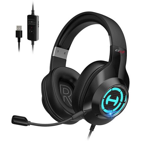 USB Wired Gaming Headset with Microphone, Headphones for PC, PS4, PS5, Mac