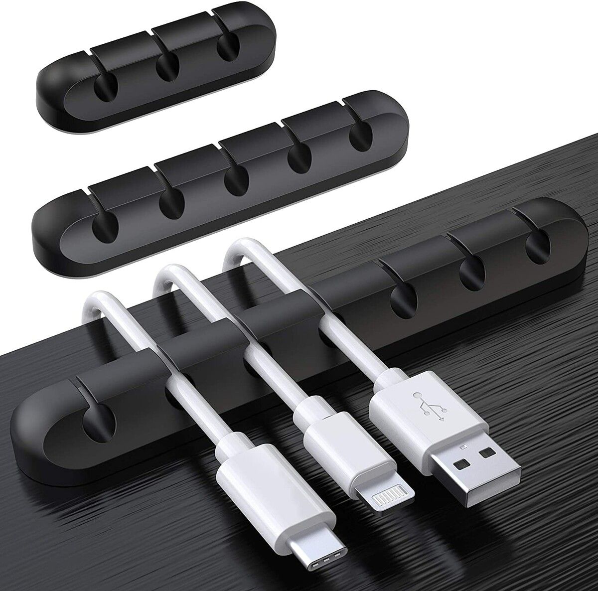 6-Pack Cable Holder Clips, Desktop Cable Organizer Cord Wire Management for USB Charging Cable Power Cord Mouse Cable PC Office Home