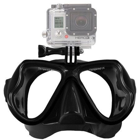 Dive Mask w/Mount for All GoPro Hero Cameras for Scuba Diving, Snorkeling, Freediving
