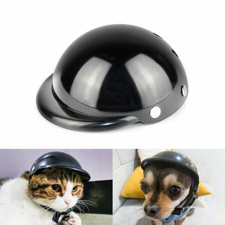 Pet Helmet Motorcycle Small Dog Helmet Cat Helmet for Bicycle Dog Hat Cap Size M