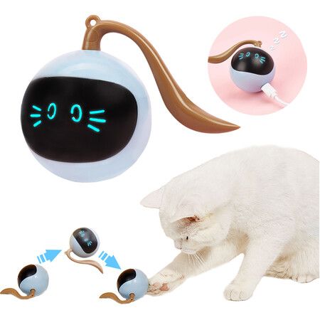 Cat Ball Toys Interactive Electric USB Rechargeable Self Rotating Indoor Teaser Selfplay Exercise Toys