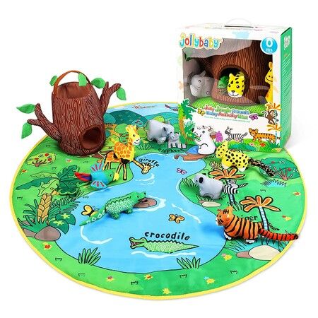 Baby Play Mat, Jungle Farm Baby Activity Round Playmat for Infants Toddler and Kids (Jungle)