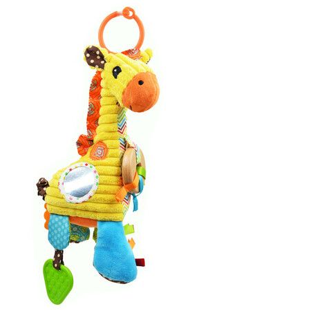 Adorable Cartoon Giraffe Pattern Baby Toys Musical Rattle Bell Plush Kids Puzzle Doll