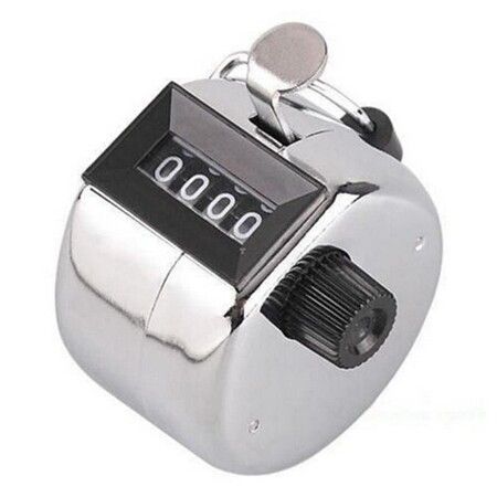Finger Counter with Digits, Manual, Stainless, for Golf