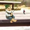 Mini Gnome Fishing Statue Dwarf Elf Figurines Garden Funny Lawn Creative Ornament