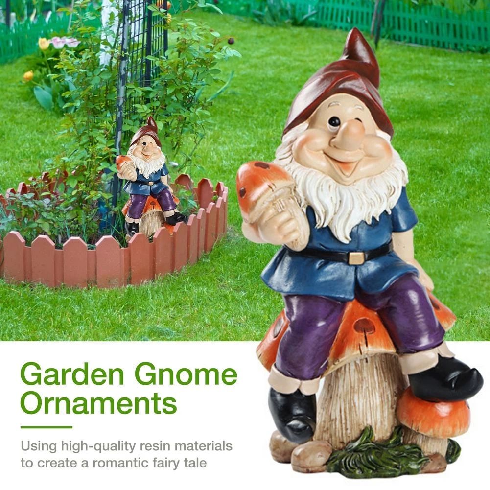 Hand-Painted Ornaments Garden Gnome Statues Crafts Patio Park Villa House Figurines Decoartion