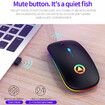 Rechargeable Ultra Thin Colorful Ergonomic Design And Comfortable Shape Wireless Mouse Wireless Optical Gaming Mouse (Black)