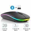 Wireless Bluetooth with USB Rechargeable RGB Mouse BT5.2 for Laptop Computer PC Macbook Gaming Mouse 2.4ghz (Black)