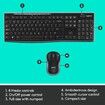 Wireless Combo MK270 Keyboard and Mouse, Black and Blue