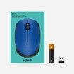 Wireless Mouse M171 RF Wireless+USB Optical 1000DPI Ambidextrous Blue