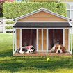 Petscene XXL Wooden Dog Kennel Pet House Puppy Home Shelter Indoor Outdoor Double Doors