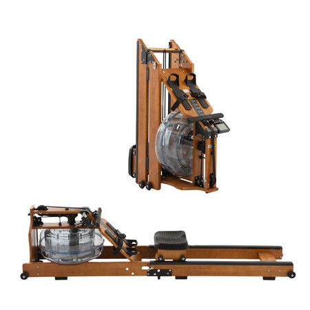 Genki Foldable Wooden Water Rowing Machine Rower Home Gym LCD App ...