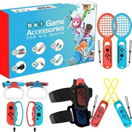 2022 Switch Sports Accessories Bundle for Nintendo Switch Sports, 10 in 1 Nintendo Switch Sports Accessories Compatible with Switch/Switch OLED