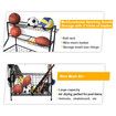 All-in-one Ball Storage Rack Sports Equipment Garage Organizer Basketball Holder Cart with Wheels Hooks Metal