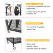 All-in-one Ball Storage Rack Sports Equipment Garage Organizer Basketball Holder Cart with Wheels Hooks Metal