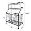 All-in-one Ball Storage Rack Sports Equipment Garage Organizer Basketball Holder Cart with Wheels Hooks Metal