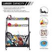 All-in-one Ball Storage Rack Sports Equipment Garage Organizer Basketball Holder Cart with Wheels Hooks Metal