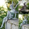 Sitting Fairy Statue Resin Ornament Garden Balcony Sculpture Backyard Craft Landscaping Home Garden Decor