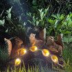 Solar LED Resin Sculpture Of Three Squirrels Outdoor Garden Decoration