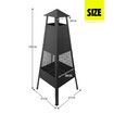 Fire Pit BBQ Grill Chiminea Patio Heater Outdoor with Chimney Portable Fireplace Camping Smoker Brazier Raincover 100cm