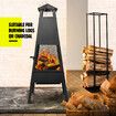 Fire Pit BBQ Grill Chiminea Patio Heater Outdoor with Chimney Portable Fireplace Camping Smoker Brazier Raincover 100cm