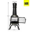 Fire Pit BBQ Grill Chiminea Outdoor Patio Heater Portable Fireplace Camping Smoker Brazier with Chimney Raincover 105cm