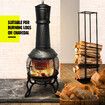 Fire Pit BBQ Grill Chiminea Outdoor Patio Heater Portable Fireplace Camping Smoker Brazier with Chimney Raincover 105cm