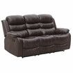 Brown Recliner Chair Sofa Adjustable Lounge Chair Three Seaters with Headrest and Footrest PU Leather Cover for Living Room