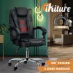 Oikiture Massage Office Chair Executive Gaming Racing Chairs Recliner Seat PU