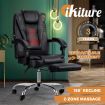 Oikiture Massage Office Chair Executive Gaming Racing Recliner Seat w/ Footrest