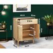 Oikiture Sideboard Cabinet Buffet Rattan Furniture Cupboard Hallway Table Wood