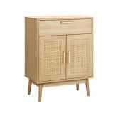 Oikiture Sideboard Cabinet Buffet Rattan Furniture Cupboard Hallway Table Wood