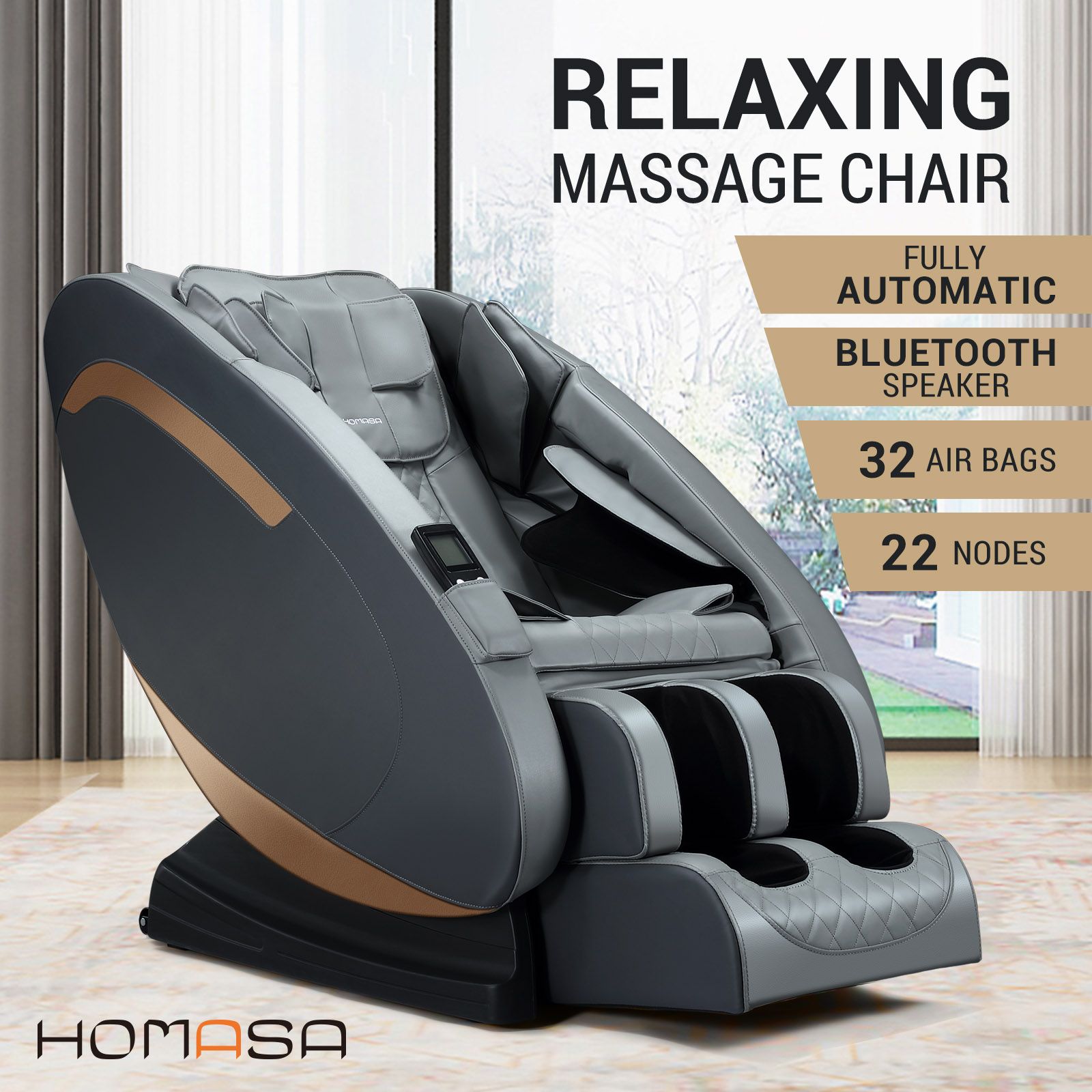 Homasa Zero Gravity Massage Chair Electric Full Body Recliner With Heat And Remote Control 