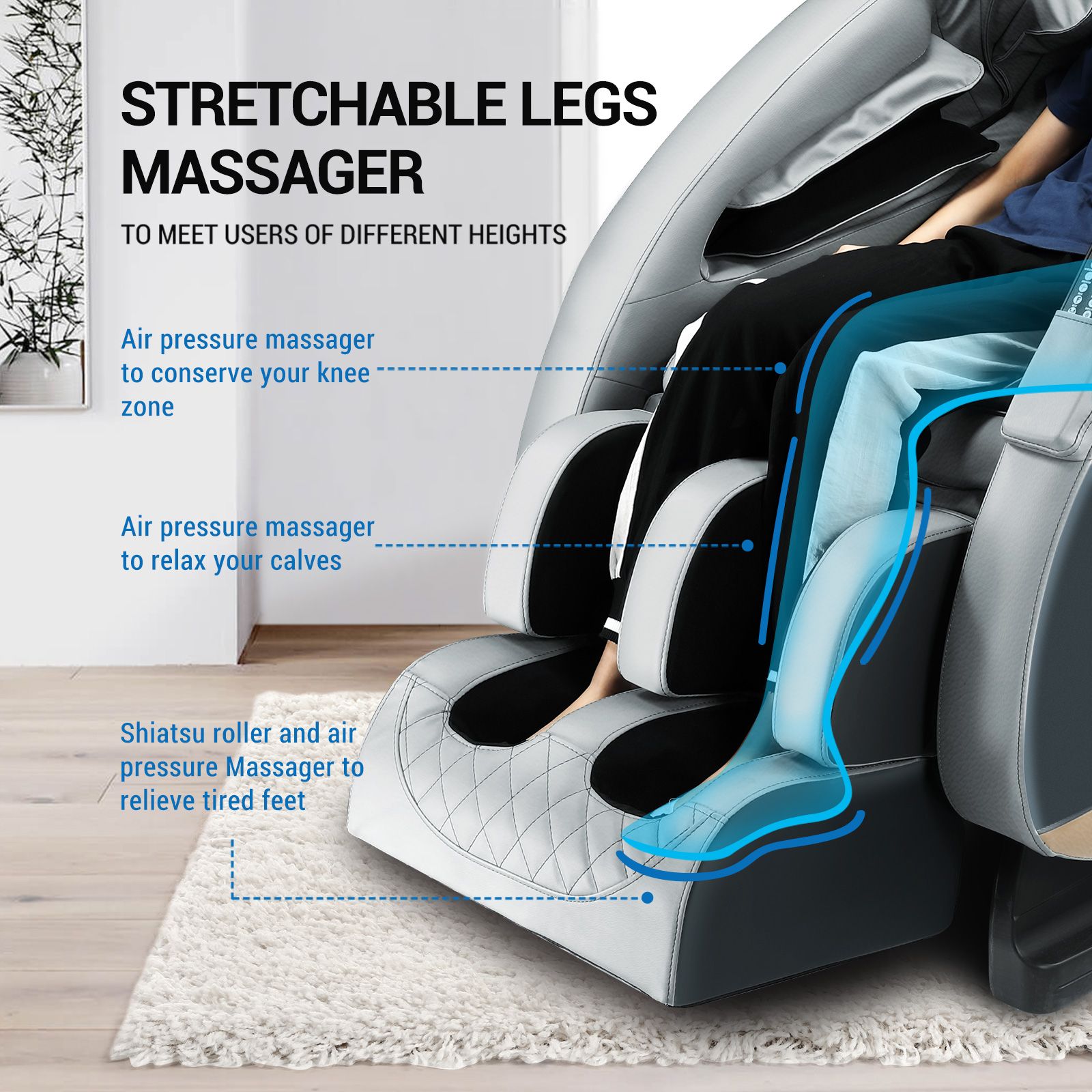 Homasa Zero Gravity Massage Chair Electric Full Body Recliner with Heat