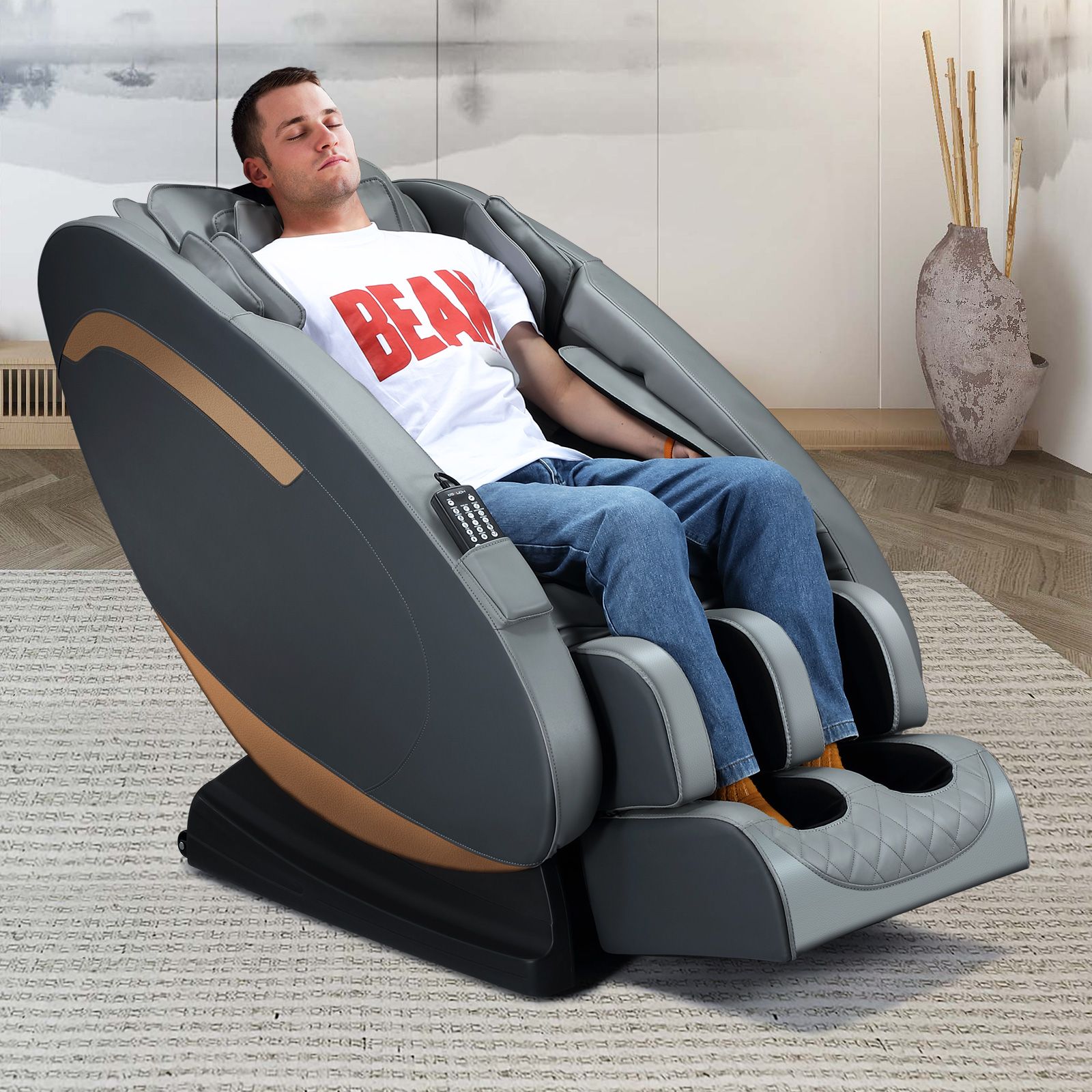 Homasa Zero Gravity Massage Chair Electric Full Body Recliner With Heat And Remote Control