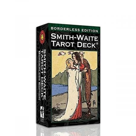 Borderless Edition Smith-Waite Tarot Deck with Transparent Case and English Instructions Book and EBook (Optional) Manual Booklet 78 Portable Tarot Cards(S)