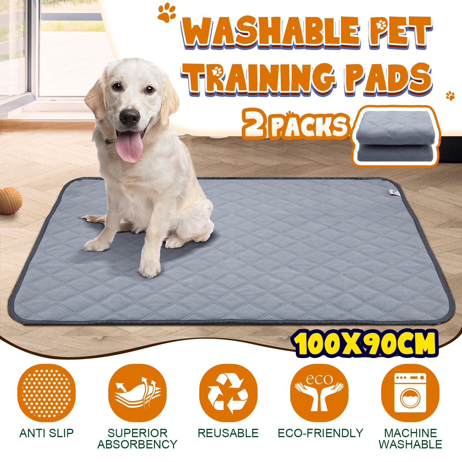 Pee Pads for Dogs Reusable Washable Absorbency Large Incontinence Training  Pads