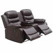 Living Room Luxsuite Recliner Chair Brown Sofa PU Leather Lounge Couch Two Seaters with Adjustable Headrest and Footrest